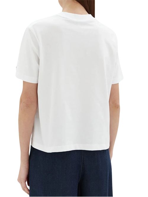 T-shirt donna ecru in cotone Tommy Hilfiger | WW0WW45525YCF